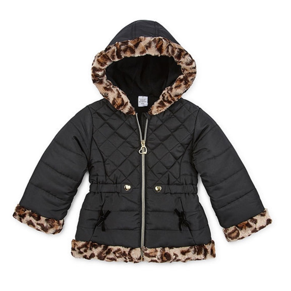 Toddler Girls Hooded Heavyweight Puffer Jacket, 3T
